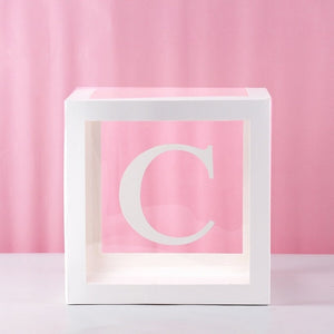 Transparent Cube Balloon Box With Letter A- Z